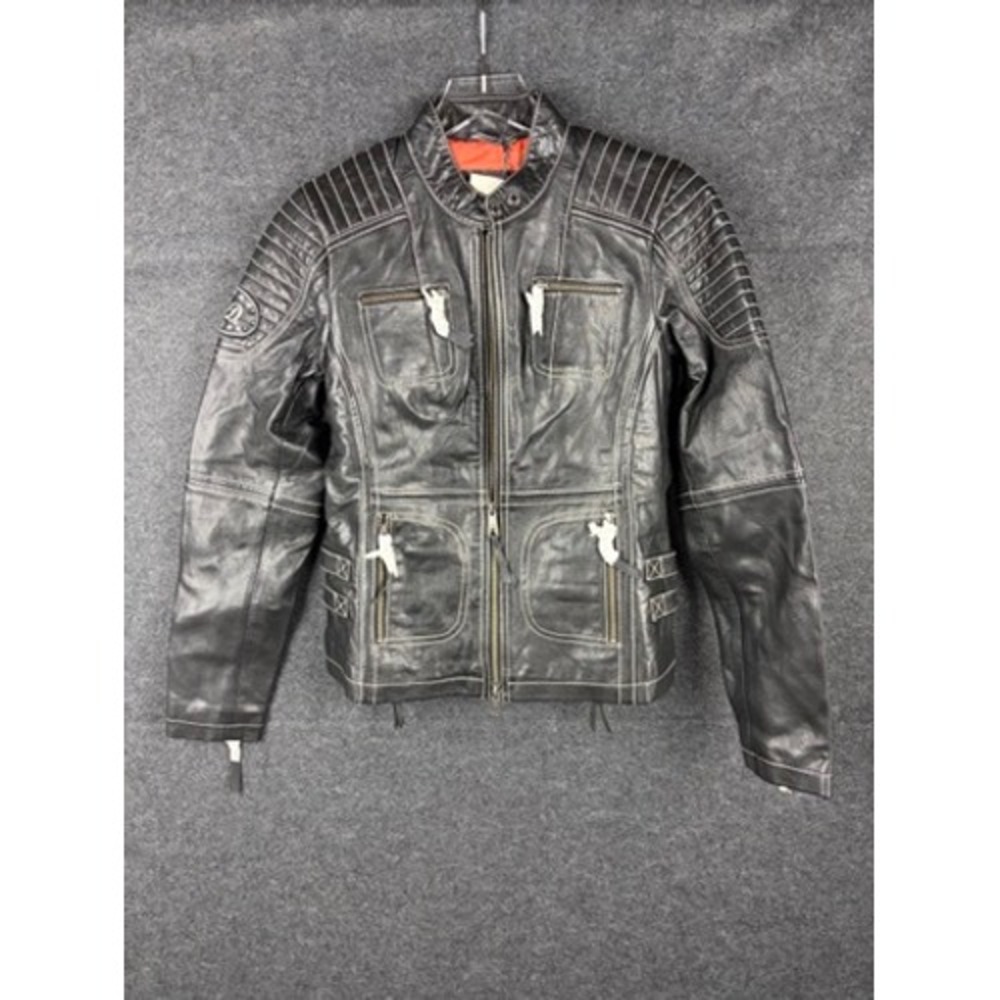 Harley-Davidson Agitator Goatskin Leather Riding Jacket Black W XS 98086-15VW